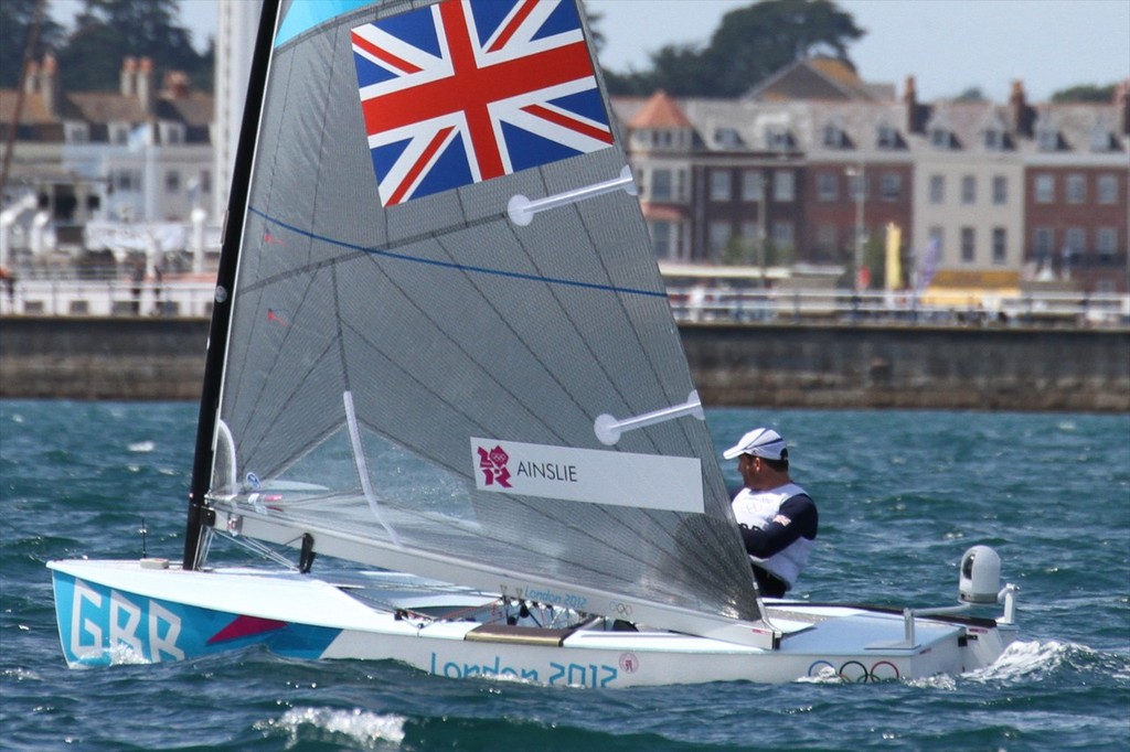 Mens Heavyweight Singlehander (Finn) Ben Ainslie, earlier in the 2012 Olympic Regatta © Richard Gladwell www.photosport.co.nz